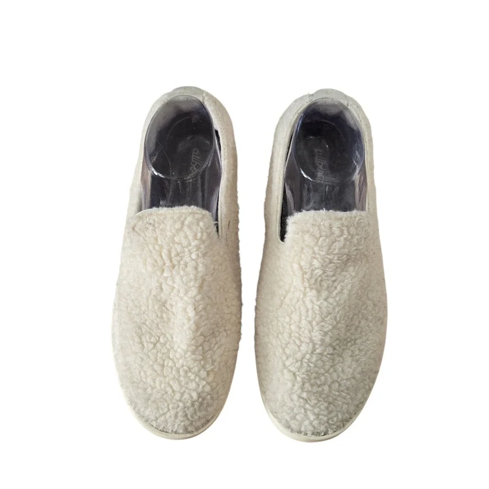 Allbirds Wool Lounger Fluffs Cream White Slip‎ On Loafers Womens Size 10 Shoes